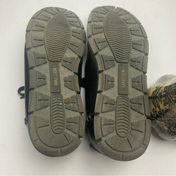 Mens Madden Wiley Size 8 Lace Up Boot Shoe Moc Vegan Faux Leather Black - Picture 7 of 8